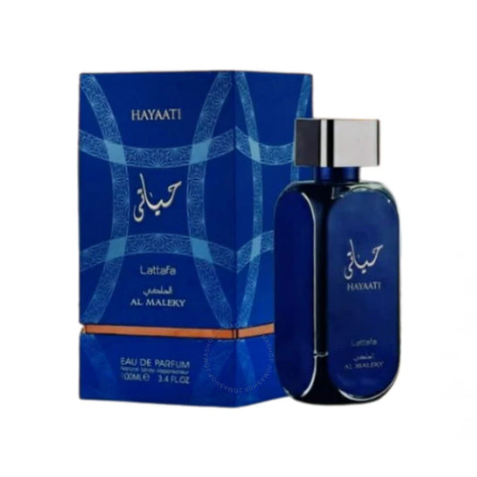 HAYAATI AL MALEKY MEN 3.4 OZ. EDP by LATTAFA OPEN. BOX,CAJA ABIERTA (TESTER)